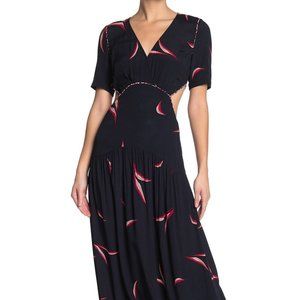 ba&sh Patterned Side Cutout Maxi Dress